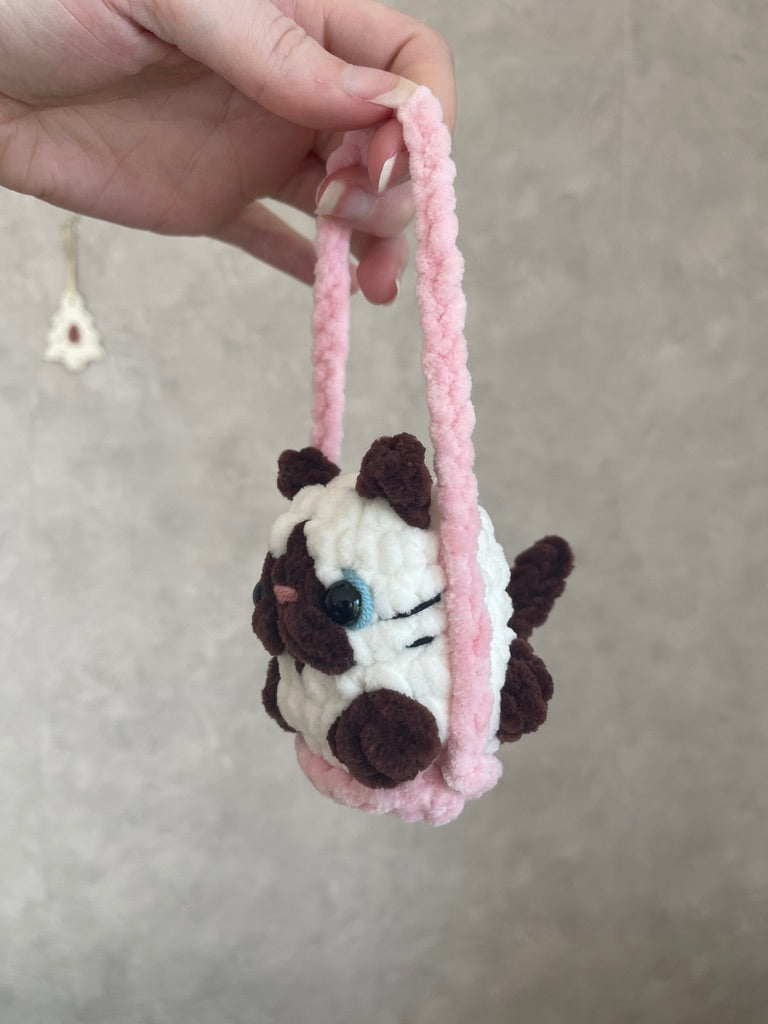 Chat siamois brioche sur sa balançoire